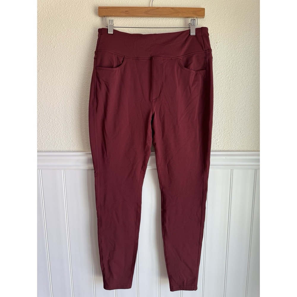 Women's Ankle-Length Cropped Pants in Deep Burgundy